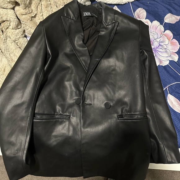 Zara Leather blazer - Picture 4 of 8